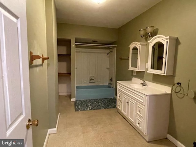 bathroom with shower / tub combination and vanity