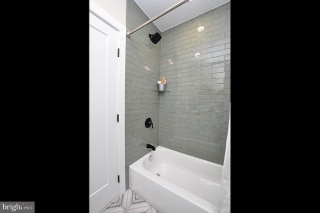 full bathroom featuring bathtub / shower combination