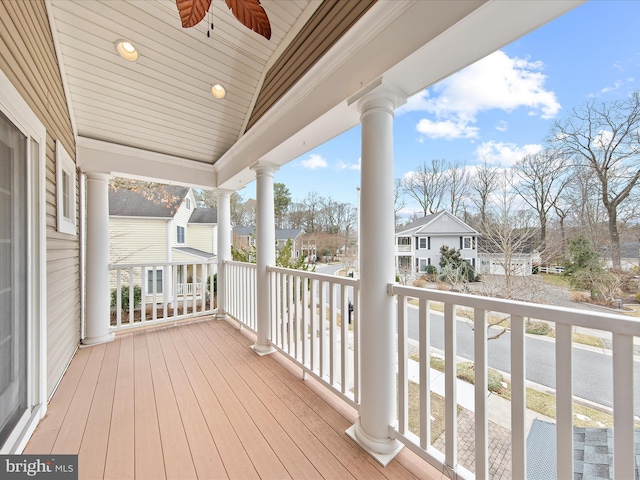 deck featuring ceiling fan