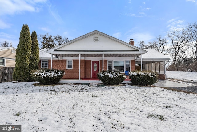 view of front of home featuring covered porch