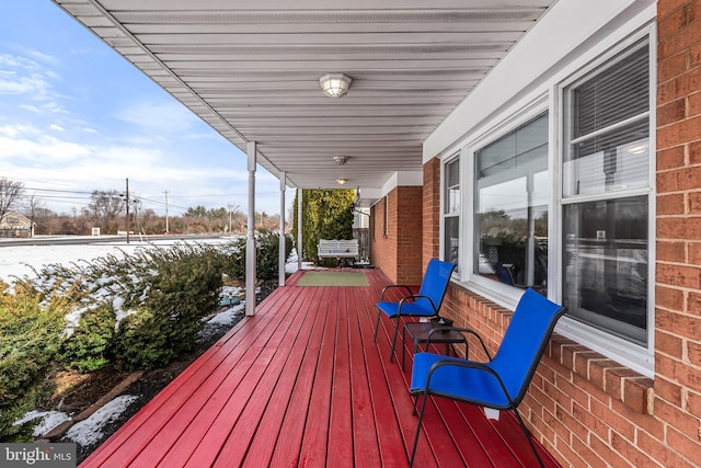 deck with covered porch