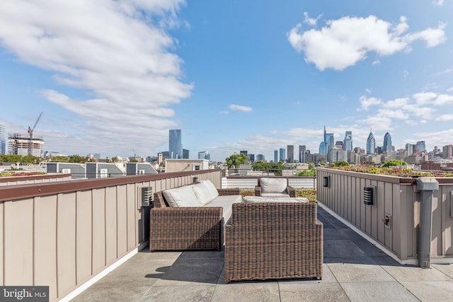 view of patio with an outdoor living space