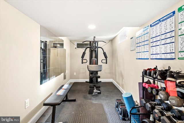 view of workout room