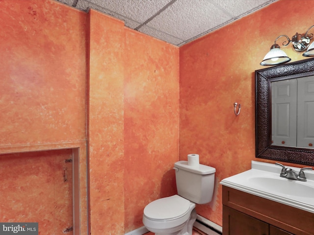 374 Tuscawilla Dr, Charles Town, WV 25414 - bathroom featuring toilet, a paneled ceiling, and vanity