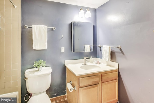 full bath with toilet and vanity