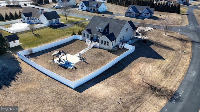 aerial view with a residential view