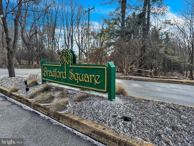 view of community sign