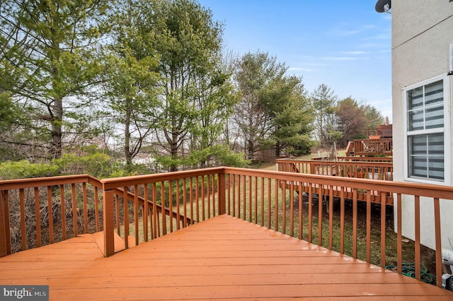 view of wooden deck