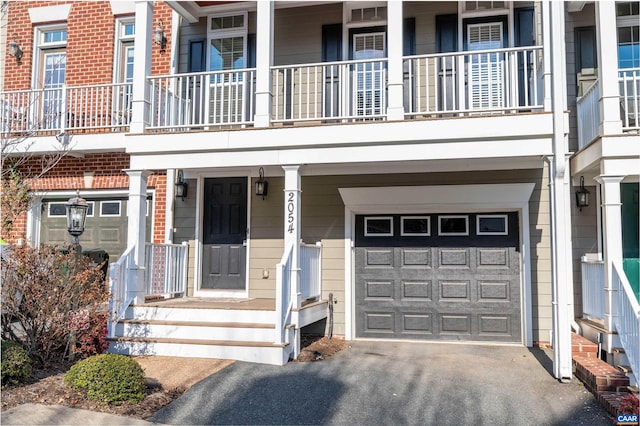 entrance to property featuring a garage