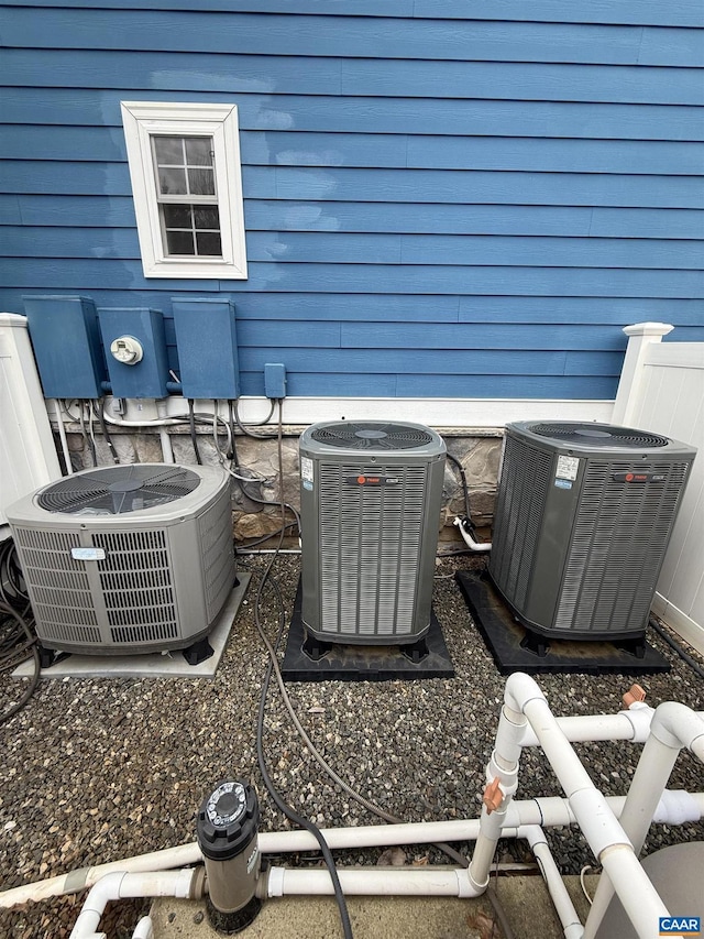 exterior details featuring central AC unit