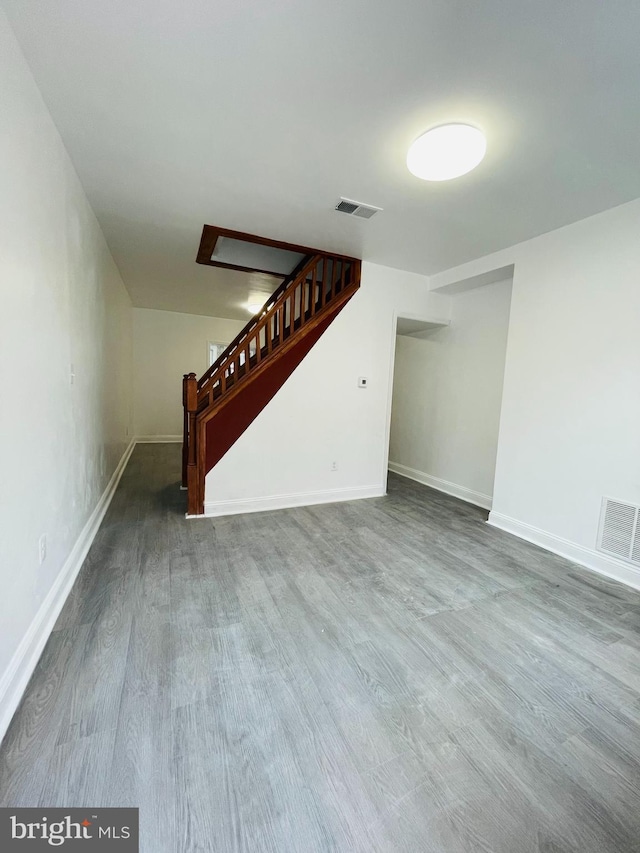 unfurnished living room featuring hardwood / wood-style floors