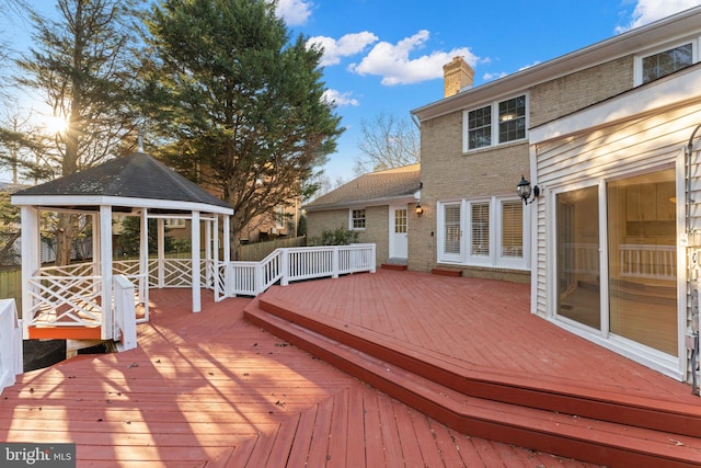 deck featuring a gazebo