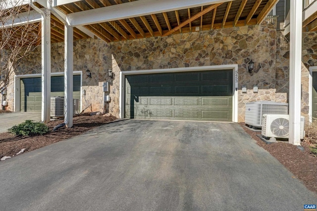 garage with central air condition unit