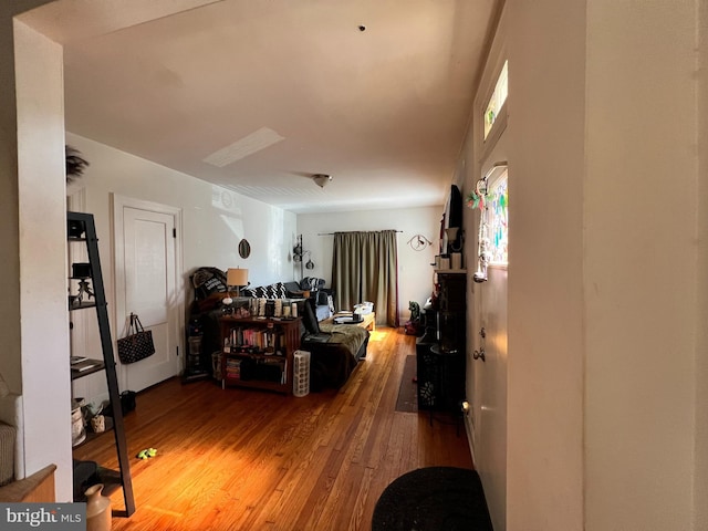 interior space with wood finished floors