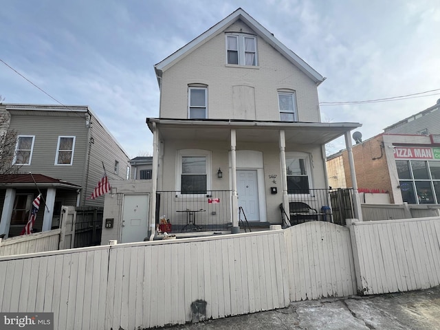 view of front of property with a porch