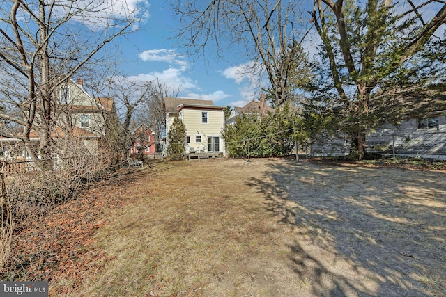 view of yard with fence