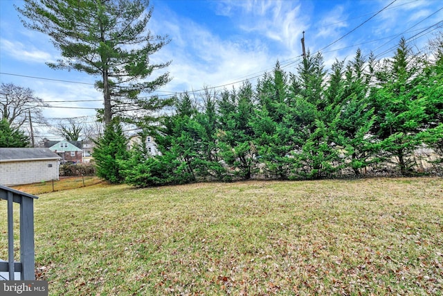 view of yard with fence