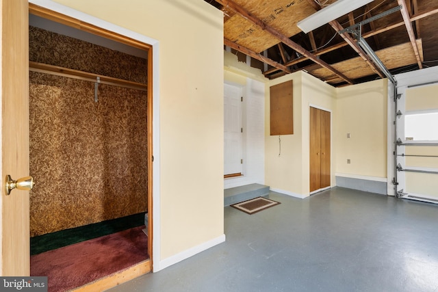 garage with baseboards