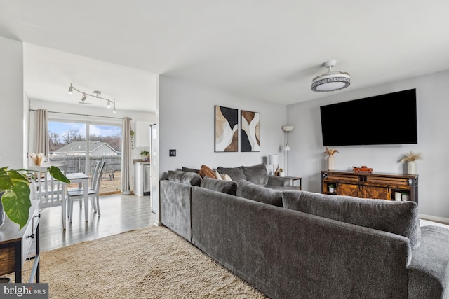 living room with light wood-style floors