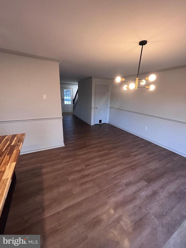 interior space featuring dark hardwood / wood-style floors