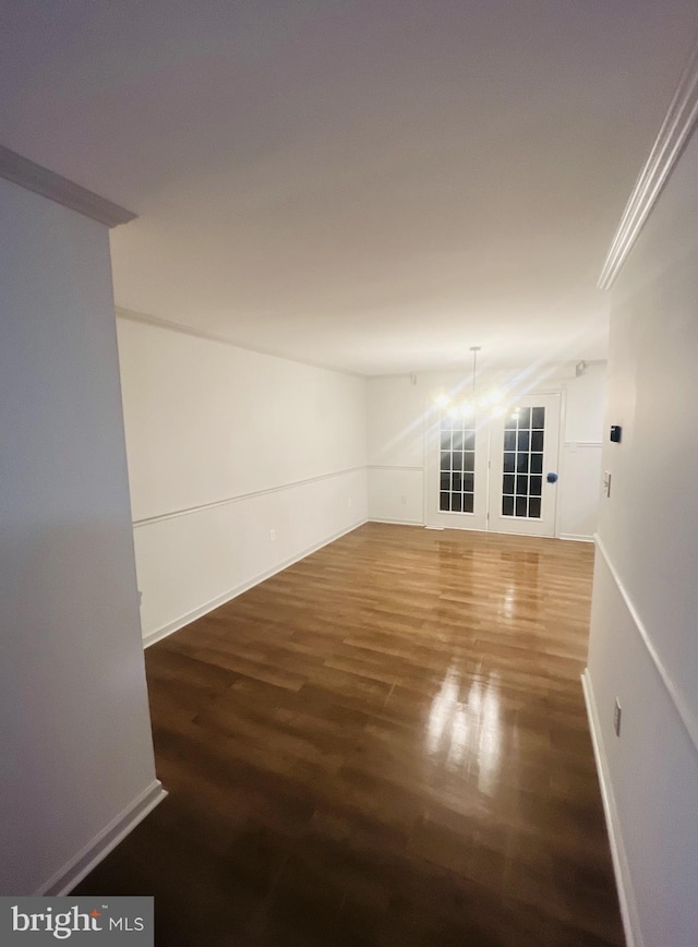 empty room featuring dark hardwood / wood-style floors