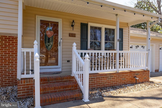 entrance to property with brick siding