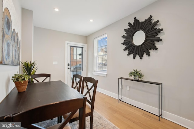 dining room featuring light hardwood / wood-style floors