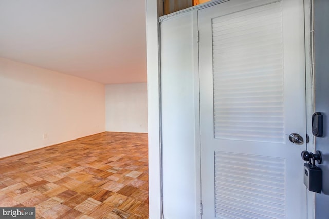 interior space featuring light parquet flooring