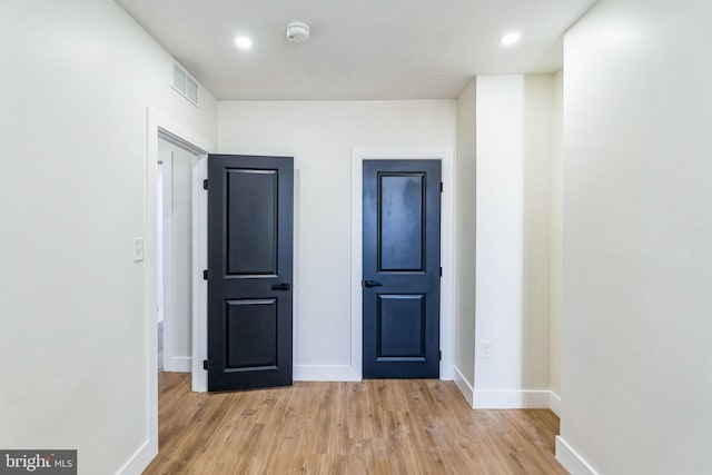 interior space with light hardwood / wood-style flooring