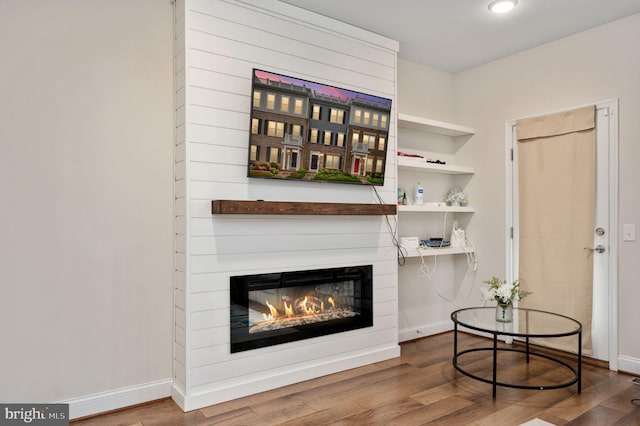 interior space with hardwood / wood-style floors