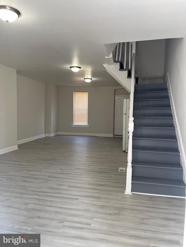 interior space with light hardwood / wood-style flooring