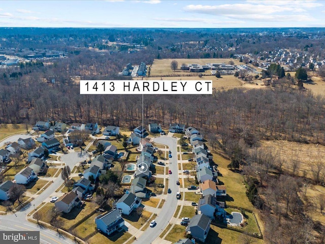 bird's eye view featuring a residential view