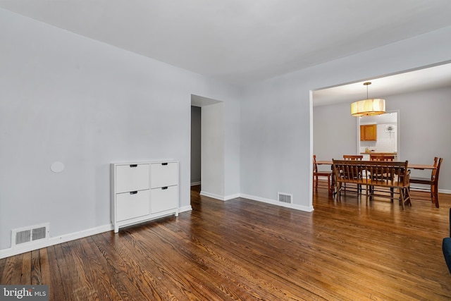 interior space with hardwood / wood-style floors