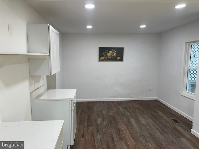 interior space featuring dark hardwood / wood-style floors