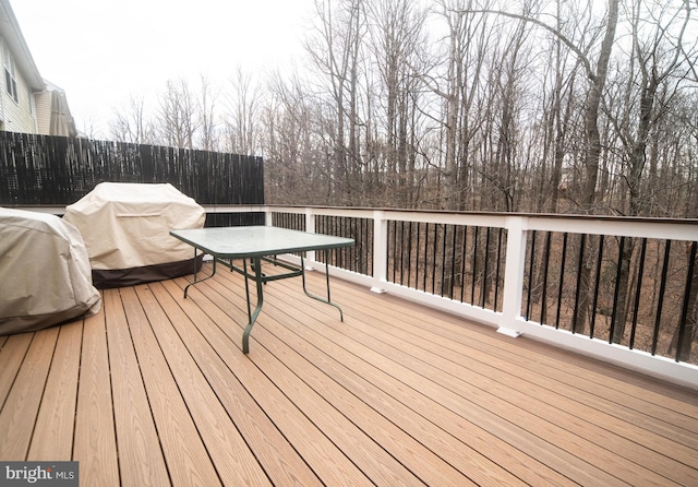 wooden terrace with fence