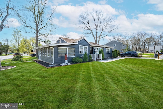 view of front of house with a front yard