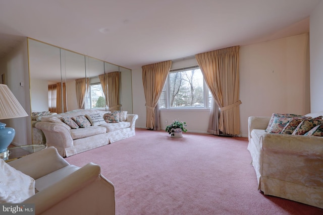 view of carpeted living area