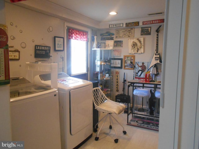 laundry area featuring separate washer and dryer