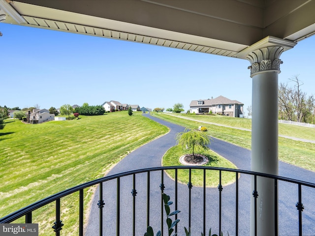 balcony with a residential view
