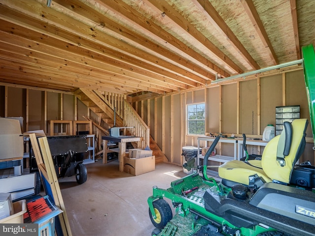 miscellaneous room with a garage