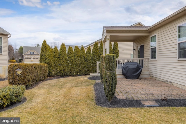 view of yard with a patio