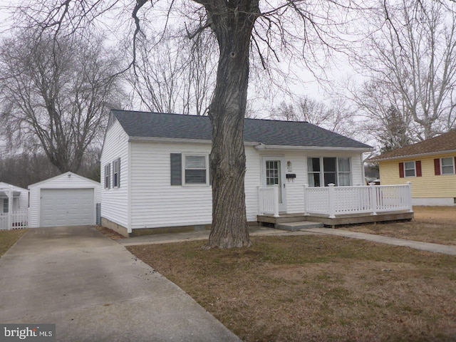 405 Merrey St, North East, MD 21901 - view of front of home featuring a deck, an outdoor structure, and a garage
