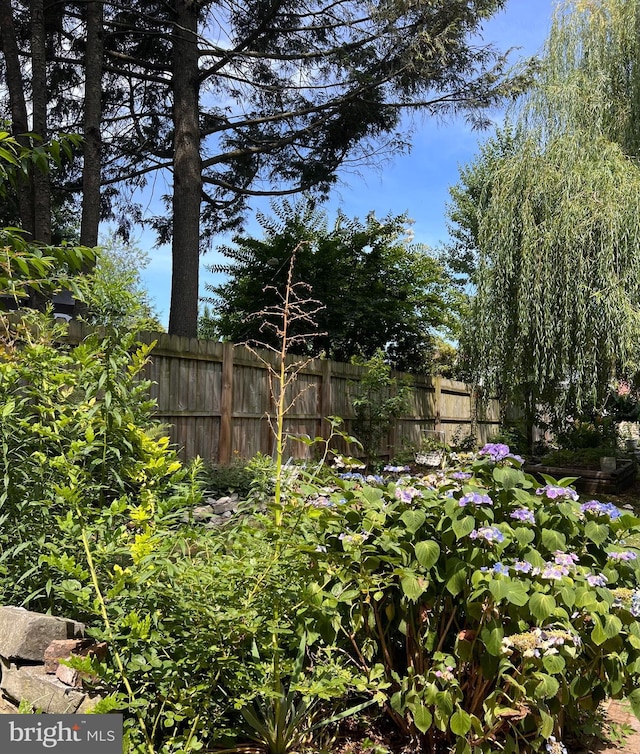 view of yard with fence