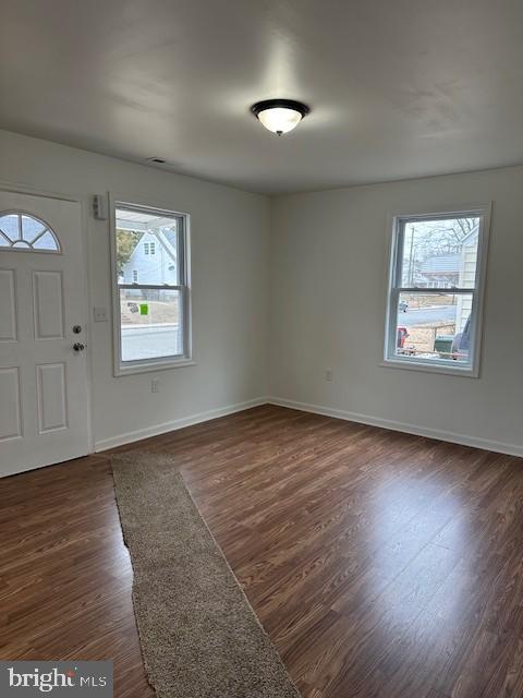 entrance foyer featuring dark hardwood / wood-style flooring