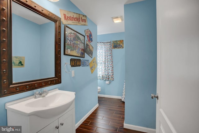 bathroom with toilet and vanity