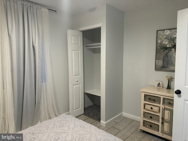 bedroom featuring light hardwood / wood-style floors