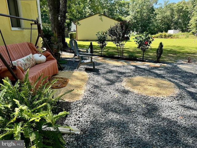 view of yard with a patio area