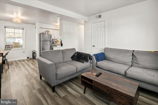 living room featuring hardwood / wood-style floors