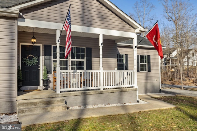 exterior space with covered porch