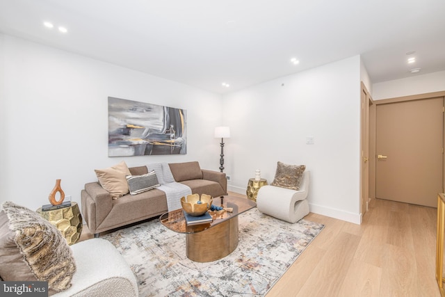 217 Tasker St, Philadelphia, PA 19148 - living area with baseboards, light wood-type flooring, and recessed lighting